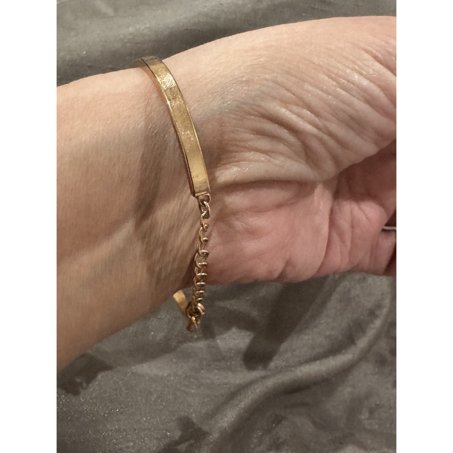 Michael Kors Rose Gold Pave Crystal MK Circle Hinged Adjustable Bracelet