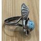 Vintage 925 Sterling Silver Turquoise Concho Flower Ring Southwestern Size 8