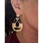 Brand New PARK LANE Gold Tone Hammered Dangle Drop BOHO Earrings Green Stones