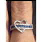 Brand New Exotic Heart Blue Sapphire CZ Sterling Silver Ring Size 7.5