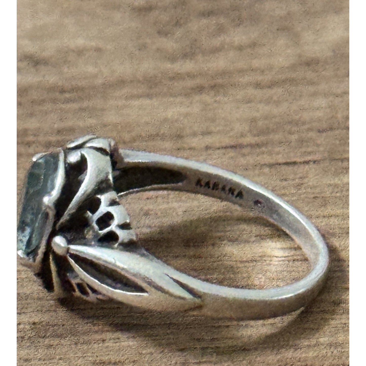 Vintage Blue Topaz Sterling Silver Ring By KABANA Size 6