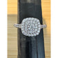 Sterling Silver Halo Engagement Ring Cushion Cut Pave Bridal Band Ring Size 7.25