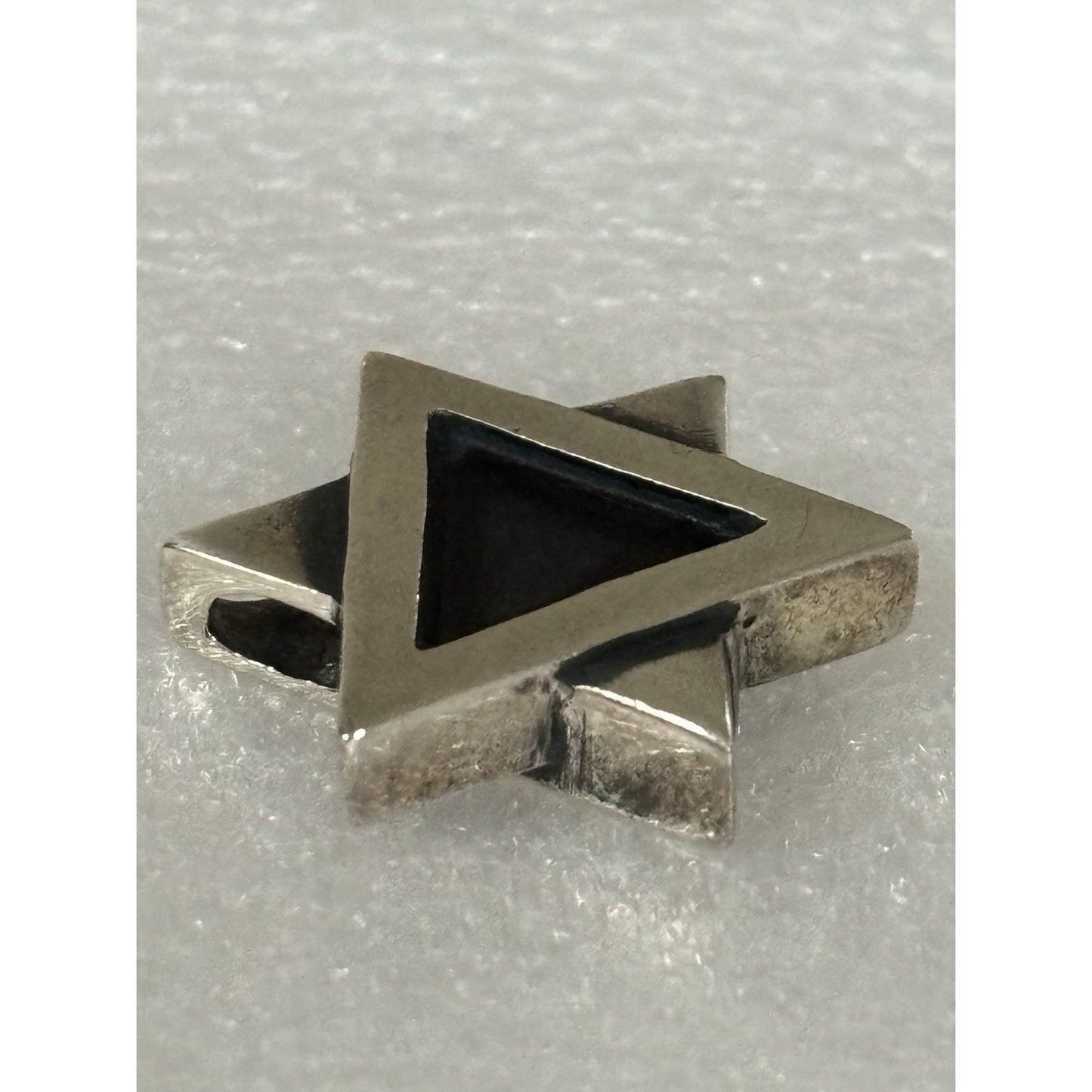 Pre owned James Avery RETIRED RARE Sterling Silver Star of David Slide Pendant Oxidized 7g