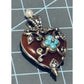 Vintage Barbara Bixby 18K & 925 Sterling Carnelian Turquoise Pearl Heart Pendant