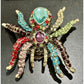 BNWOT Multi Color Rhinestone Silver Long Legs Spider Scarf Magnetic Brooch Pin