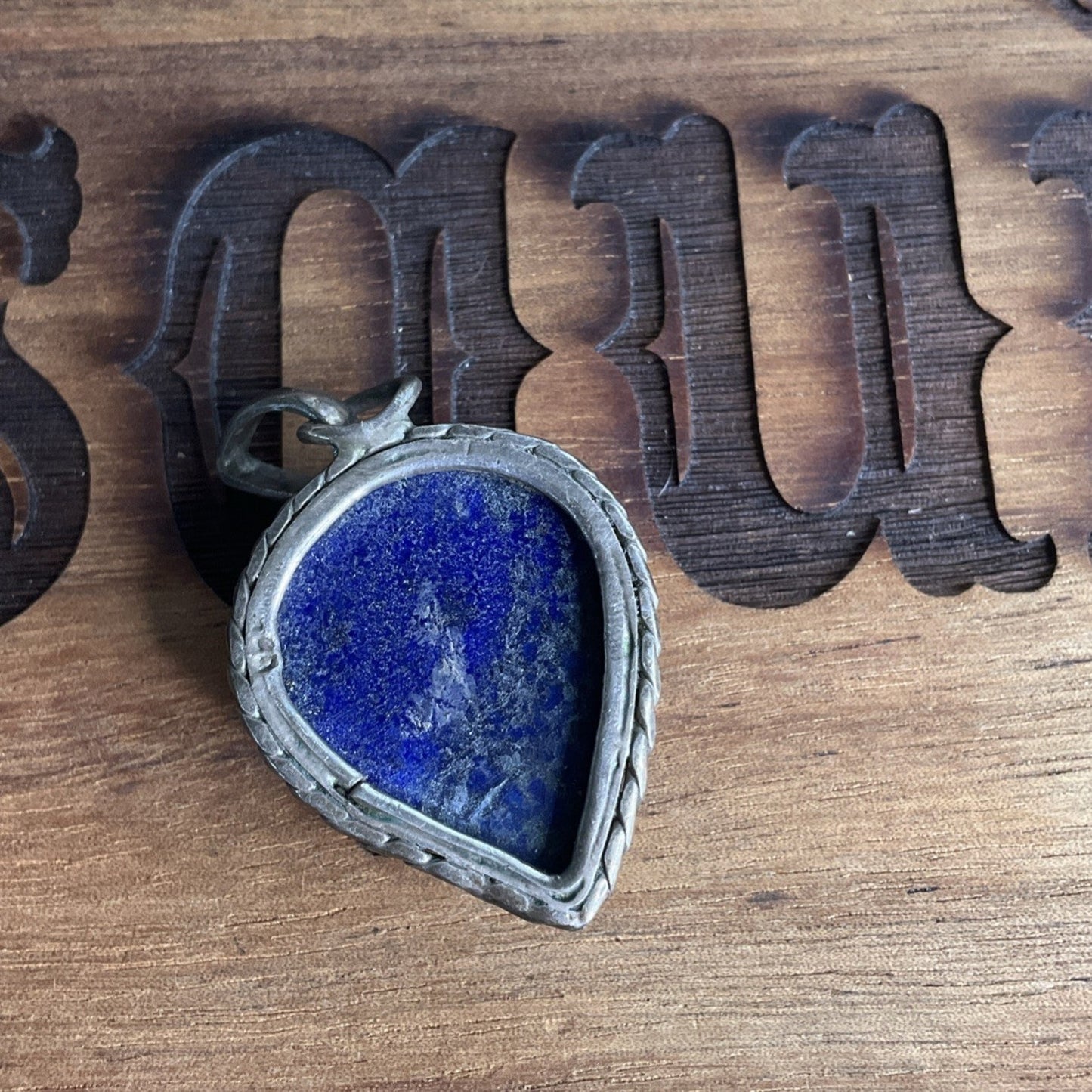 Sterling Silver Lapis Azuli Pendant ( Treardrop Cabochon)