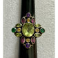 Nicki Butler Multi Gemstone Sterling Silver Ring 925 India Amethyst Garnet 7.5