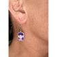 Sterling Silver Amethyst Drop Earrings Cushion Cut Purple Leverback 925 3.2gr
