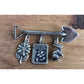 Vintage Sterling Silver Garden Charm Brooch DV 925 Shovel Rabbit Seeds Pin