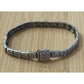 Vintage Sterling Silver Articulated Illusion Tennis Linked Bracelet 15g Signed