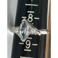 Vintage Sterling Silver 925 Blue Topaz Marquise Ring w CZ Accents Size 8.5