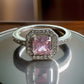Sterling Silver Pink Cubic Stone Moissanite Size 6.5 Art Deco style