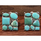 Vintage Sterling Silver Turquoise Clip On Earrings Mosaic Style Southwestern 13g