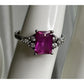 Vintage Sterling Silver Pink Sapphire Cocktail Ring Size 7 NY