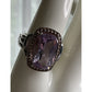 Vintage Sterling Silver Pink Lavender Quartz Cocktail Ring Statement Size 10