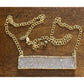 Y2K Kelly Cimber Natural Druzy Lavender Purple Bar Gold Plated Necklace 16-18”