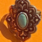 Pre-Owned James Avery Retired & HTF Tanger Silver and Copper Turquoise Ring Size 9.5