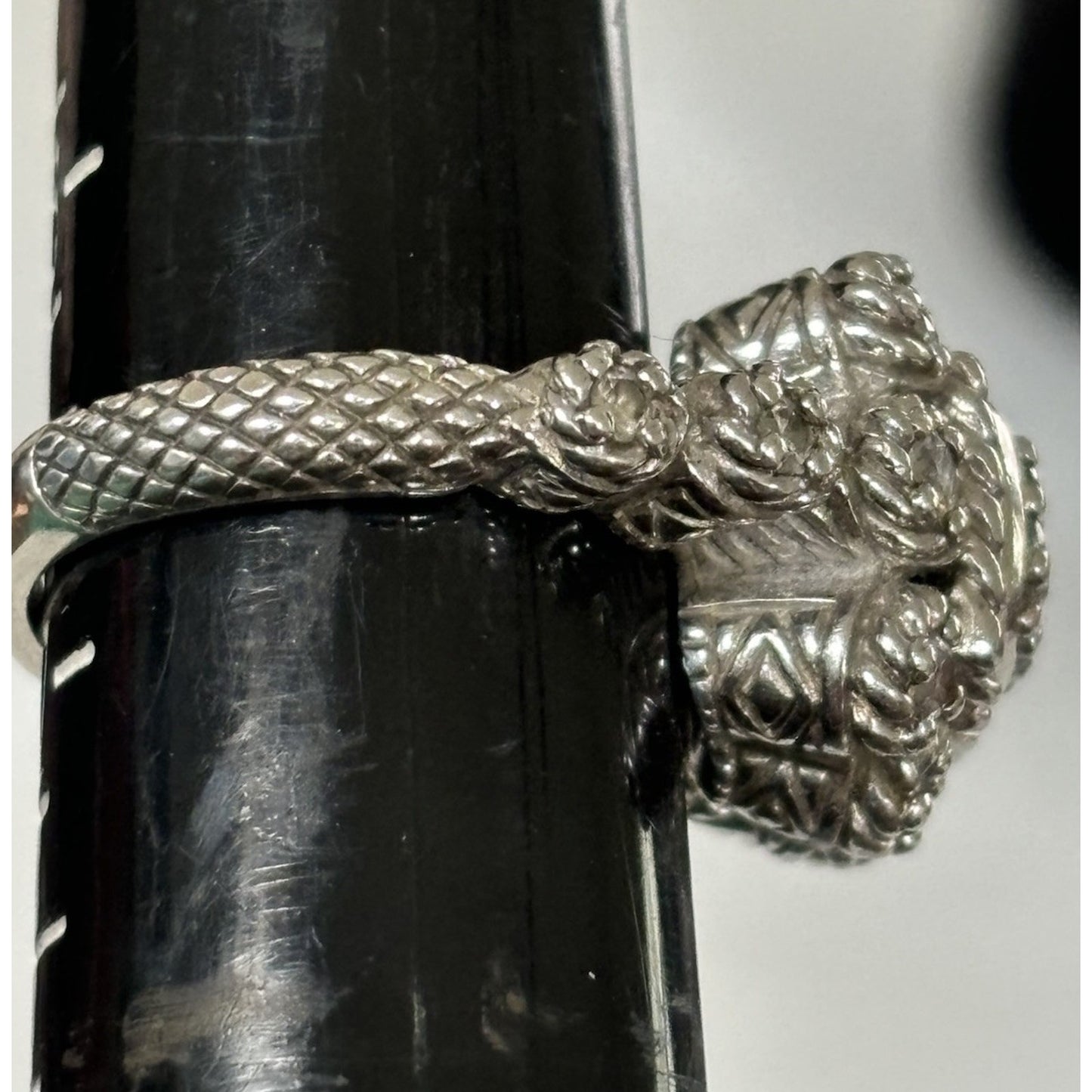 Judith Ripka Sterling Silver Diamonique Halo Cluster Ring size 7 - 9gr