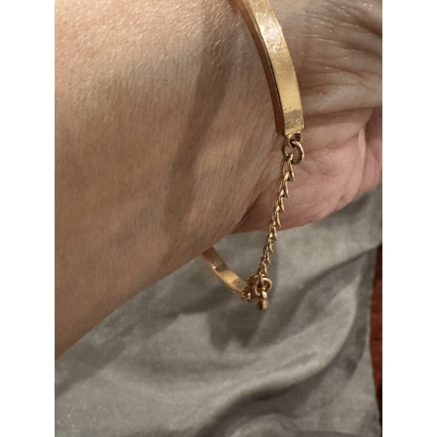 Michael Kors Rose Gold Pave Crystal MK Circle Hinged Adjustable Bracelet
