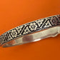 Preowned James Avery Retired Hard to Find Silver Floral Belt Buckle Bangle Bracelet Sz M