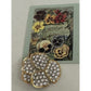 Vintage Brand New 1997 Smithsonian Crystal Pave Gold Tone Pansy Flower Brooch