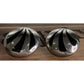 Vintage Mexico Signed IDM 925 Sterling Silver Black Dome Post Earrings 19g!