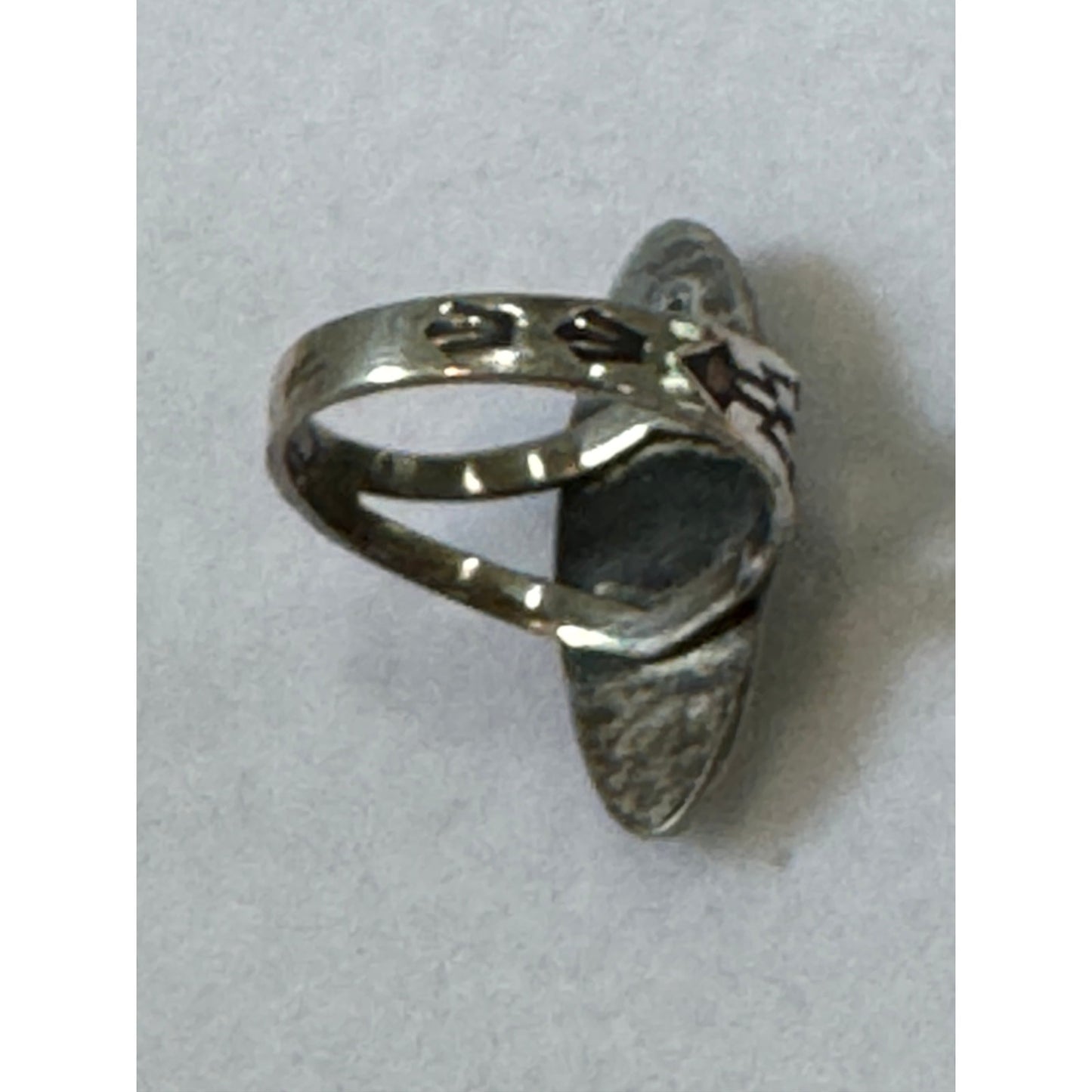 Vintage Sterling Silver Turquoise Ring Fred Harvey Style Size 5.5