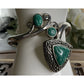 Vintage Sterling Southwestern Silver Signed NK Amazonite Cuff Bracelet 37 Grams!