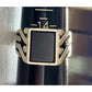 Sterling Silver Black Onyx 925 Ring Size 14 Large Statement Signet Style