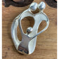 Sterling Silver Mother & Child Pendant 925 Family Love Heart Abstract Vintage