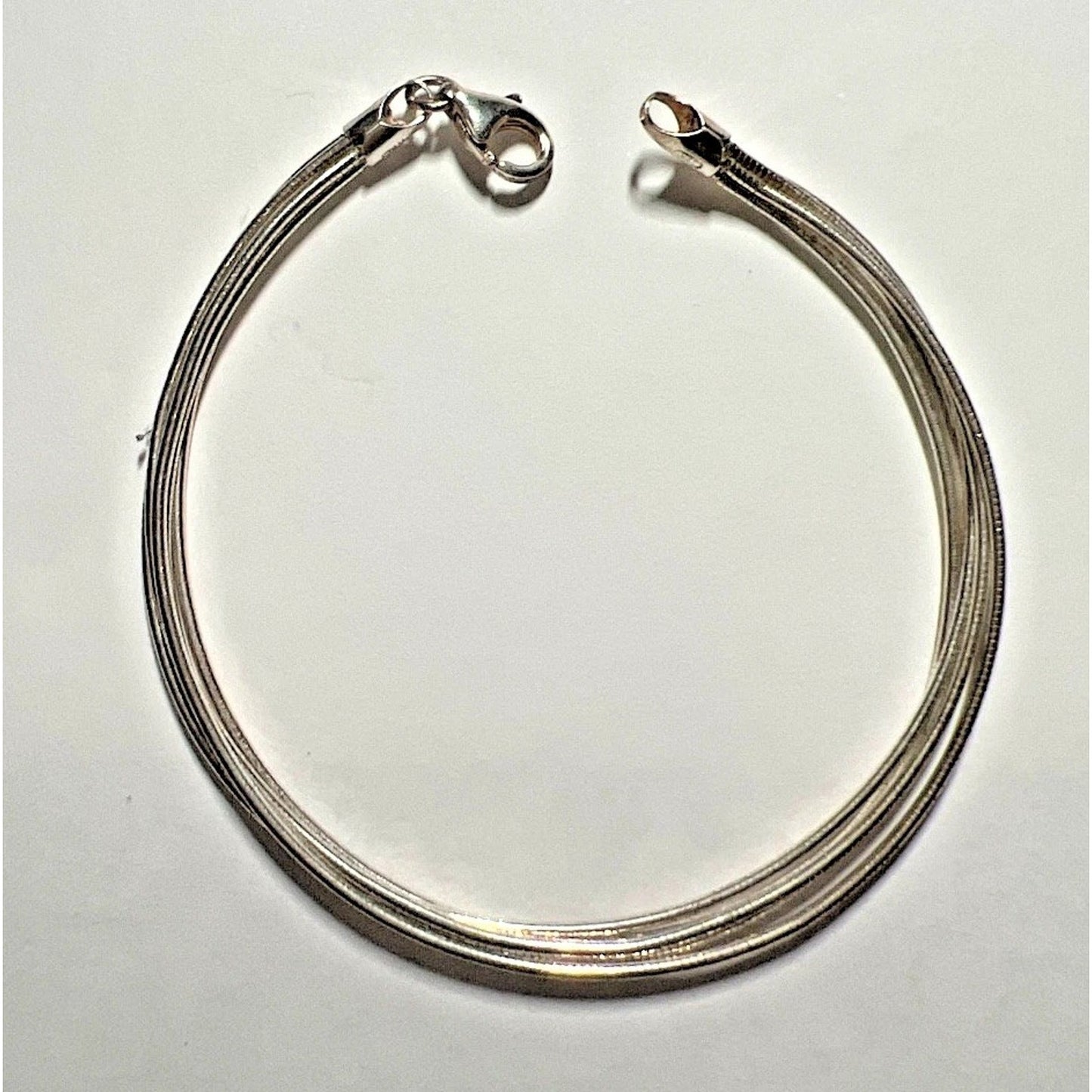 Vintage Liquid Sterling Silver Multi-Strand Snake Chain Bracelet Lobster Clasp