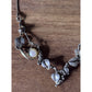 Vintage LAKI 14K & 925 Sterling Silver Pearl Necklace Botanical Leaf Vine 19”