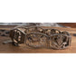 Vintage Sterling Silver Panel Bracelet Scenic Deer Floral Links
