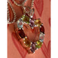 Vintage Sterling Silver Signed 925 HAN Gemstone Heart Pendant & Necklace circa 80s 90s