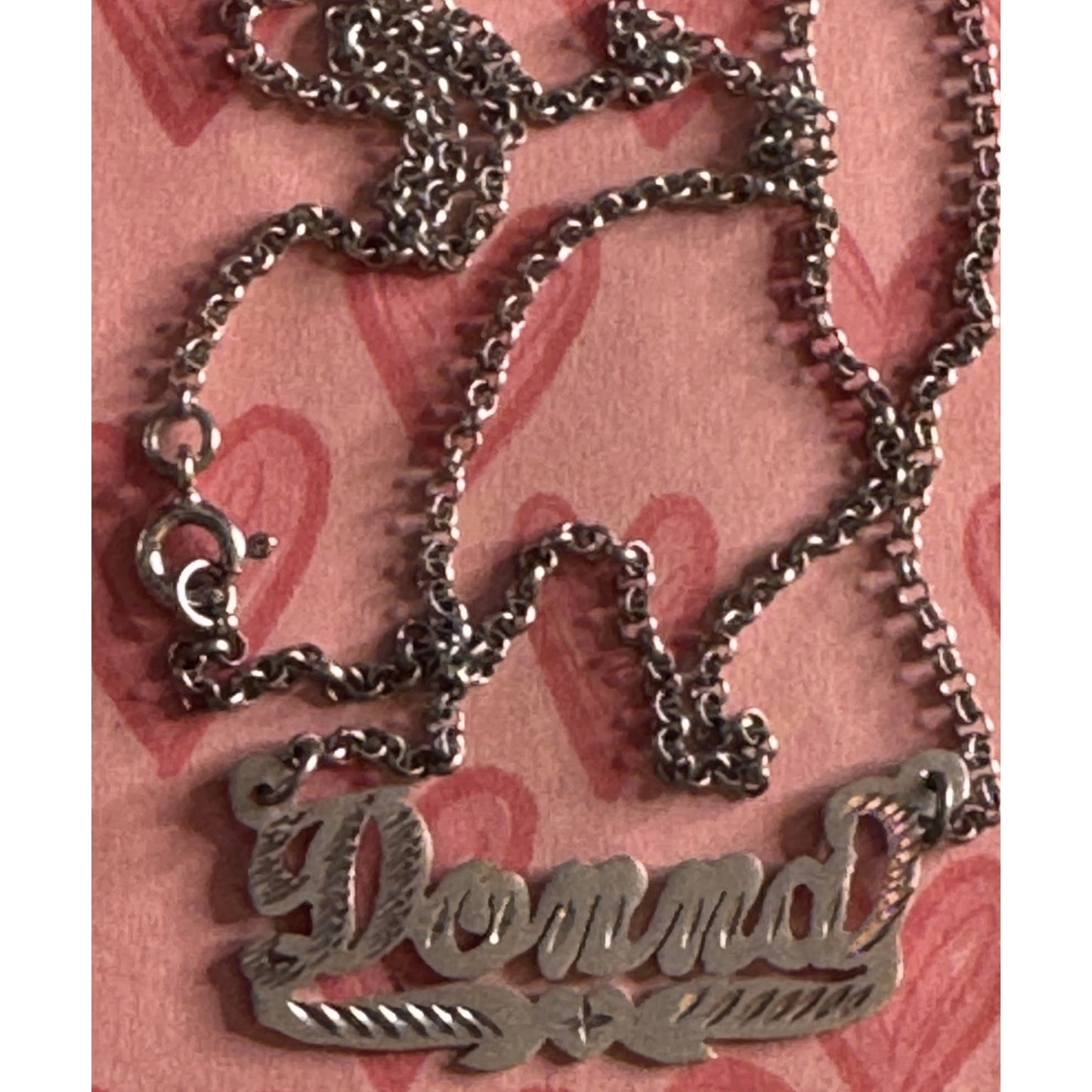 Sterling Silver 925 DONNA Nameplate Necklace 17” Circa 2025