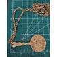 Vintage Gold Tone Hand Mirror Ornate Vanity Pendant 30” Gold Tone Necklace 1970s