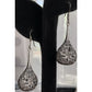 NF Sterling Marcasite Tear Drop Pendant Dangle Earrings Filigree Art Deco 17g!