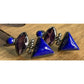 Vintage Sterling Silver Amethyst And Lapis Lazuli Modernist Dangle Drop Earrings