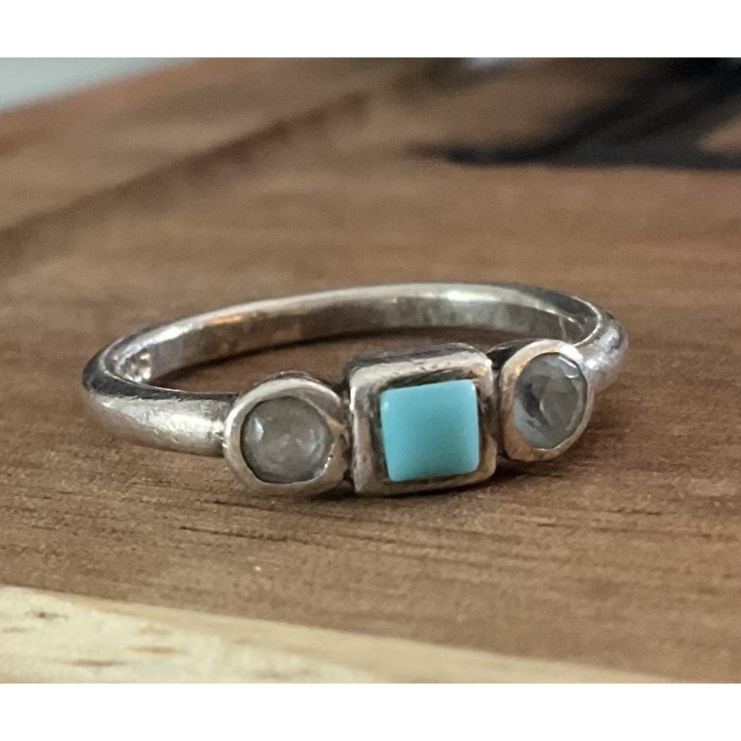 Peyote Bird Sterling Silver Turquoise Ring Size 5.5 Minimalist Southwest 925
