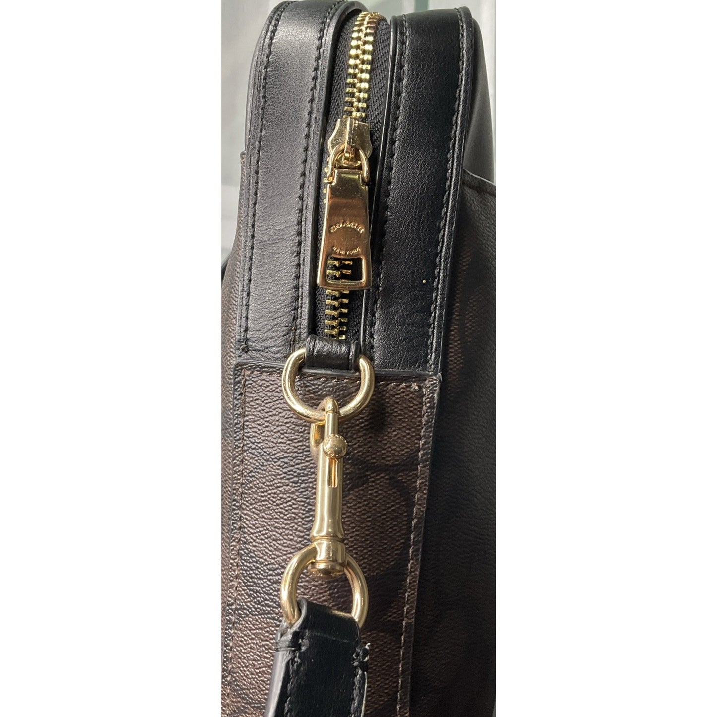 Coach Signature Padded 15" Laptop Briefcase Leather Brown/Black
