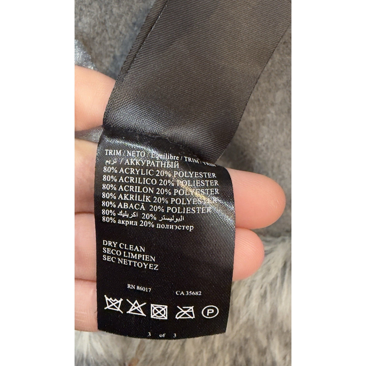 Bebe Women’s XS Gray Faux Fur Trim Long Coat Belted Statement Winter Jacket