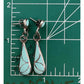 Sterling Silver Turquoise Inlay Dangle Earrings Teardrop Southwestern Style 4.3g