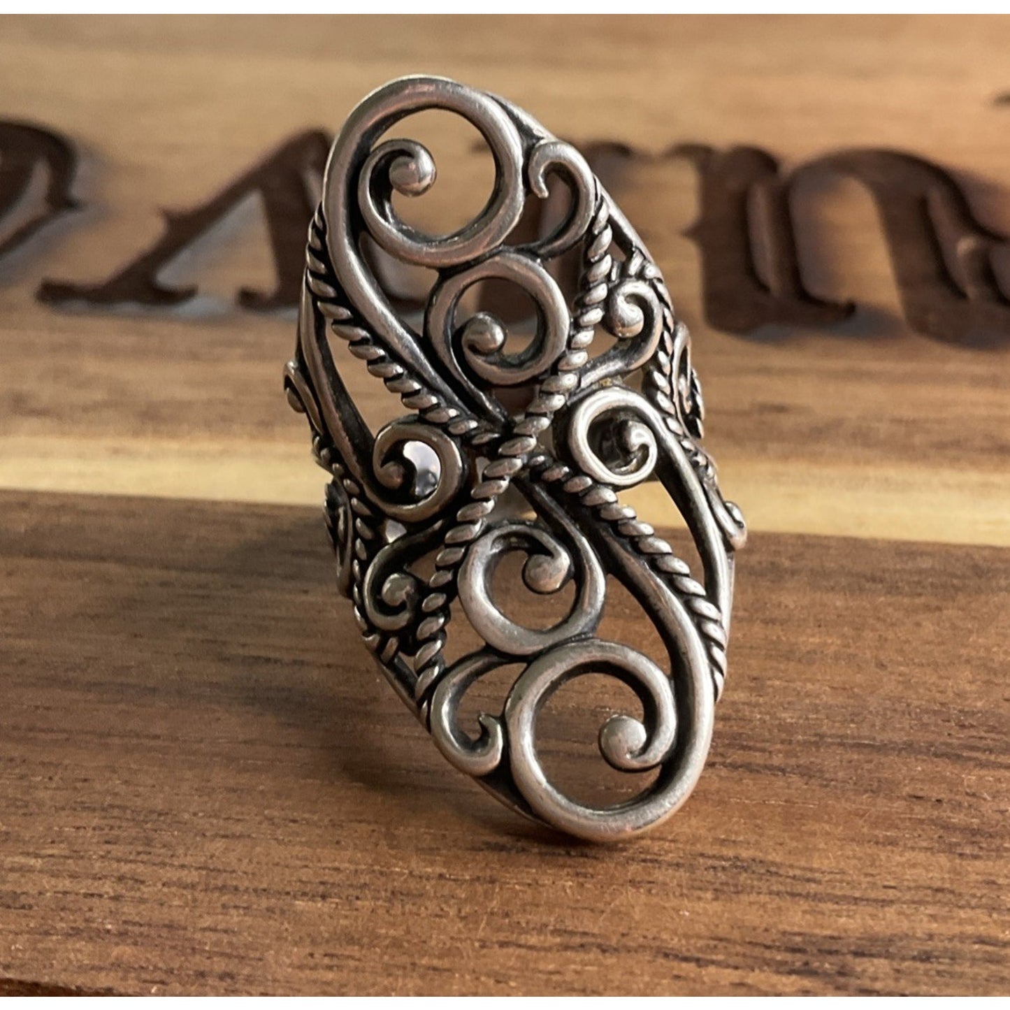 Carolyn Pollack Relios 925 Sterling Silver Filigree Scroll Ring Size 6