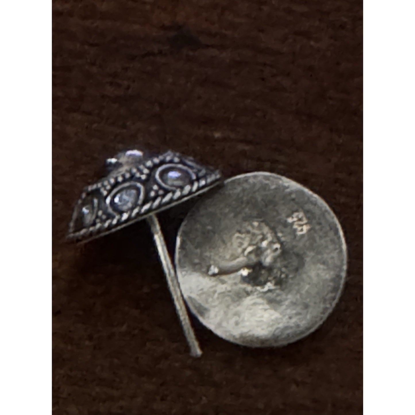 Sterling Silver Dome Stud Beaded Granulation Artisan Bali Style 925 Earrings