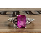Vintage Sterling Silver Pink Sapphire Cocktail Ring Size 7 NY