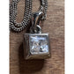 Sterling Silver 925 Princess Cut Clear CZ Cube Pendant Necklace 7g Modern 18”