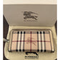 Burberry Nova Check Beige Plaid Zip Around Long Wallet Excellent Condition!