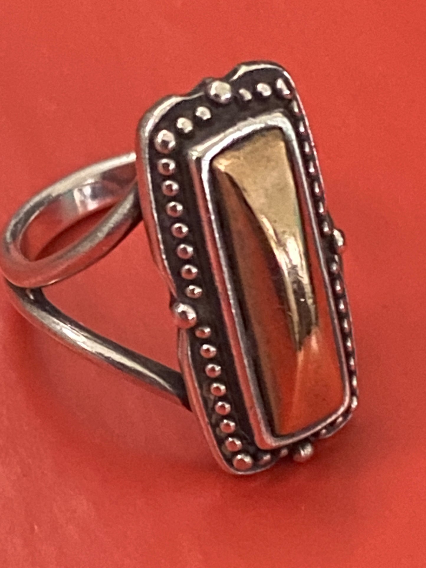 Preowned James Avery Retired Heirloom Bronze and Silver Ring Size 9