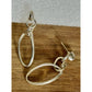 Michael Dawkins 925 Sterling Silver & 14K Gold Accent Oval Link Dangle Earrings