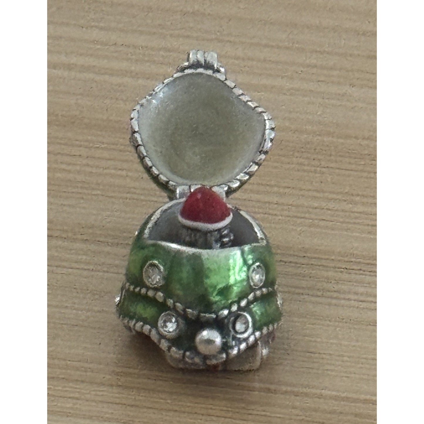 Brand New Brighton Enameled Merry Christmas Tree Opens Up Santa Charm Or Pendant